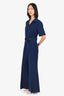 Gucci Navy Blue Wool Utility 'GG' Belted Jumpsuit Size 48