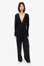 Emilio Pucci Black V-Neck Semi Sheer Long Sleeve Jumpsuit Size 10