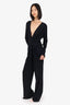 Emilio Pucci Black V-Neck Semi Sheer Long Sleeve Jumpsuit Size 10