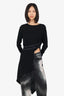 Esteban Cortaza Black Long Sleeve Knit Tie Detail Top Size 40