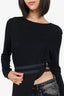 Esteban Cortaza Black Long Sleeve Knit Tie Detail Top Size 40