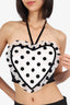 For Love & Lemons Black/White Polka Dot Ruffle Detail Heart Corset Size S