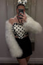 For Love & Lemons Black/White Polka Dot Ruffle Detail Heart Corset Size S