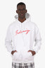 Balenciaga White/Red Logo Hoodie Size S Mens