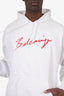 Balenciaga White/Red Logo Hoodie Size S Mens