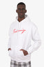 Balenciaga White/Red Logo Hoodie Size S Mens