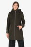 Soia & Kyo Green Wool/Nylon Rooney Hooded Mixed Media Coat Size M