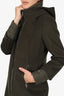 Soia & Kyo Green Wool/Nylon Rooney Hooded Mixed Media Coat Size M