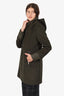 Soia & Kyo Green Wool/Nylon Rooney Hooded Mixed Media Coat Size M