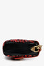 Dolce & Gabbana Red Embossed Leather Tweed Crystal DG Mini Crossbody Bag
