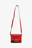 Dolce & Gabbana Red Embossed Leather Tweed Crystal DG Mini Crossbody Bag