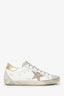 Golden Goose White/Gold Leather Sequin Low Top Sneaker Size 38