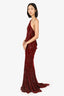 Emilio Pucci Red Velvet Sleeveless Maxi Dress Size 6