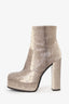 Roberto Cavalli Brown Snake Print Heel Boot Size 37.5