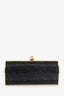 Judith Leiber Black/Gold Crystal Rectangular Clutch on Chain