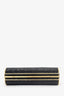 Judith Leiber Black/Gold Crystal Rectangular Clutch on Chain