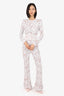 Nadine Merabi White Sequin Lace Bella Jumpsuit with Belt Size Estimated Size L