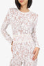 Nadine Merabi White Sequin Lace Bella Jumpsuit with Belt Size Estimated Size L