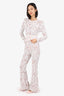 Nadine Merabi White Sequin Lace Bella Jumpsuit with Belt Size Estimated Size L