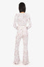Nadine Merabi White Sequin Lace Bella Jumpsuit with Belt Size Estimated Size L