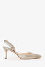Manolo Blahnik Gold Leather Pointed Toe Slingback Size 39