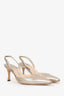 Manolo Blahnik Gold Leather Pointed Toe Slingback Size 39
