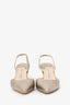 Manolo Blahnik Gold Leather Pointed Toe Slingback Size 39