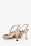 Manolo Blahnik Gold Leather Pointed Toe Slingback Size 39