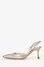 Manolo Blahnik Gold Leather Pointed Toe Slingback Size 39