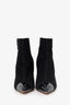 Manolo Blahnik Suede Pointe Ankle Boots Size 38.5.