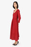 Needles & Thread Red Metallic Shimmer Knit Long Sleeves Gown Size 10