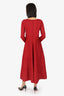 Needles & Thread Red Metallic Shimmer Knit Long Sleeves Gown Size 10