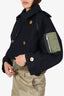 Sacai Navy/Green Wool Layered Melton Mix Jacket Size 4