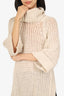 Chloe Beige Knitted Short Sleeve Turtle Neck Sweater Dress Size XS