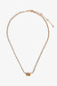 Celine Gold Toned Triomphe Logo Tennis Necklace