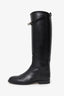 Hermès Black Smooth Leather 'Jumping' Riding Boots Size 37.5