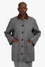 Veronica Beard Grey/Brown Courdroy Detail Button Down Jacket Size L