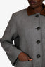 Veronica Beard Grey/Brown Courdroy Detail Button Down Jacket Size L
