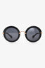 Miu Miu Black Acrylic Round Sunglasses