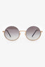 Miu Miu Gold Tone Metal Crystal Embellished Round Frame Sunglasses
