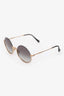 Miu Miu Gold Tone Metal Crystal Embellished Round Frame Sunglasses