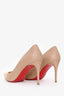 Christian Louboutin Beige Leather Studded Pointed Toe Heels Size 36.5