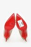 Christian Louboutin Beige Leather Studded Pointed Toe Heels Size 36.5