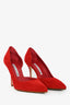 Manolo Blahnik Red Suede Leather Pointed Toe Heels Size 36