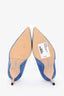 Manolo Blahnik Blue Suede Leather Pointed Toe Heels Size 36.5