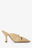 Bottega Veneta Beige Patent Leather Pointed Toe Bunnie Mules Size 37