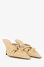 Bottega Veneta Beige Patent Leather Pointed Toe Bunnie Mules Size 37