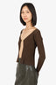 Jacquemus Brown Ribbed Knit Ribbed 'La Maille Pralù' Cardigan Size 36
