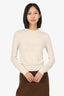 Hermès Cream Cashmere "H Lift" Long Sleeve Sweater Size 34