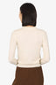 Hermès Cream Cashmere "H Lift" Long Sleeve Sweater Size 34